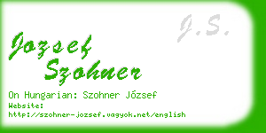 jozsef szohner business card