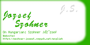 jozsef szohner business card